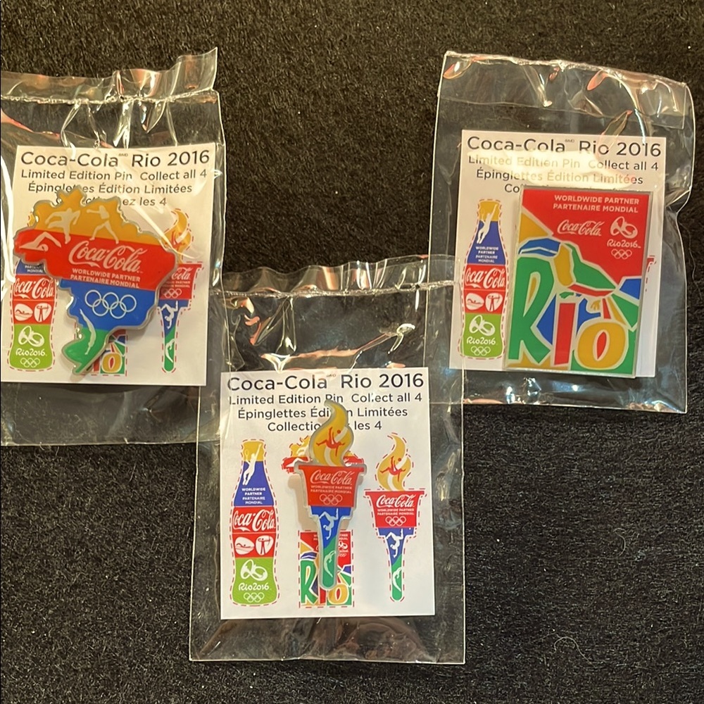 Coca Cola Rio 2016 Limited Edition Pin Set